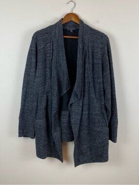 Eileen Fisher Woman Terrazzo Drape Front Jacket Charcoal Gray Size 3X